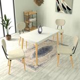 Vilinze Deniz Sandalye Avanos Ahşap Mdf Açılır Mutfak Masası Takımı - 70X120+30 cm - Beyaz