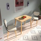 Vilinze Deniz Sandalye Avanos Ahşap Mdf Mutfak Masası Takımı - 60X90 cm - Beyaz - Naturel