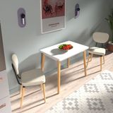 Vilinze Deniz Sandalye Avanos Ahşap Mdf Mutfak Masası Takımı - 60X90 cm - Beyaz