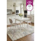 VİLİNZE Deniz Sandalye Avanos Ahşap MDF Sabit Mutfak Masası Takımı - 80x80 cm
