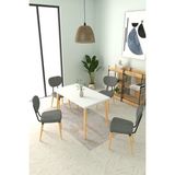 Vilinze Deniz Sandalye Avanos Ahşap Mutfak Masası Takımı - 70 x 120 cm - Antrasit - 70 x 120 cm
