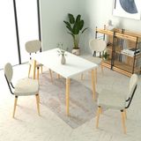 Vilinze Deniz Sandalye Avanos Ahşap Mutfak Masası Takımı - 70X120 cm - Beyaz