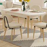 Vilinze Deniz Sandalye Golf Ahşap Mdf Açılır Mutfak Masası Takımı - 70X120+30 cm - Beyaz