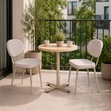 Vilinze Deniz Sandalye Payas Metal Ayak Mutfak Bahçe Balkon Bistro ve Cafe Masa Takımı 70X70 cm - Vizon-Naturel