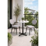 VİLİNZE Deniz Sandalye Payas Metal Ayak Mutfak Bahçe Balkon Bistro ve Cafe Masa Takımı 70x70 Cm