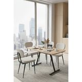 VİLİNZE Deniz Sandalye Tatvan MDF Sabit Metal Ayak Mutfak Masası Takımı - 70x120 cm