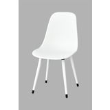Vilinze Eames Beyaz Ahşap Ayak Plastik Beyaz Sandalye