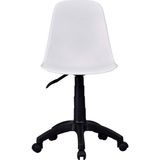 Vilinze Eames Çalışma Koltuğu Tekerlekli Ofis sandalyesi - Beyaz - Siyah