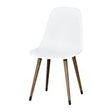 Vilinze Eames Kestane Ahşap Ayak Plastik Beyaz Sandalye
