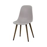 VİLİNZE Eames Kestane Ahşap Ayak Plastik Gri Sandalye