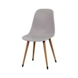 VİLİNZE Eames Naturel Ahşap Ayak Plastik Gri Sandalye