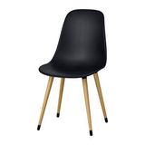 Vilinze Eames Naturel Ahşap Ayak Plastik Siyah Sandalye