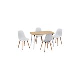 Vilinze Eames Sandalye Argos Ahşap Mdf Sabit Mutfak Masası Takımı - 70X120 Cm