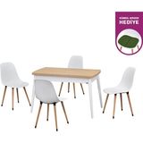 Vilinze Eames Sandalye Avanos Ahşap Mdf Açılır Mutfak Masası Takımı - 70X120+30 cm - Beyaz - BB-N