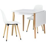 Vilinze Eames Sandalye Avanos Ahşap Mdf Mutfak Masası Takımı - Naturel - Beyaz - 7080K