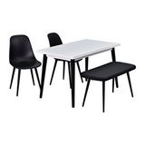 Vilinze Eames Sandalye-bank Avanos Ahşap Mdf Mutfak Masası Takımı - 70x120 Cm