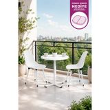 VİLİNZE Eames Sandalye Payas Metal Ayak Mutfak Bahçe Balkon Bistro ve Cafe Masa Takımı 70x70 Cm