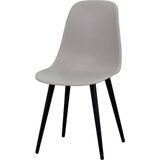 Vilinze Eames Siyah Ahşap Ayak Plastik Gri Sandalye