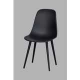 Vilinze Eames Siyah Ahşap Ayak Plastik Siyah Sandalye