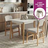 Vilinze Ege Sandalye Avanos Ahşap Mdf Mutfak Masası Takımı - 60X90 cm - Beyaz - 70x80 Cm