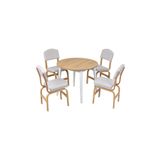 Vilinze Ege Sandalye Avanos Mdf Yuvarlak Ahşap Mutfak Masası Takımı - 90X90 Cm