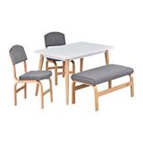 Vilinze Ege Sandalye Ve Bank Avanos Ahşap Mdf Mutfak Masası Takımı - 70x120 Cm