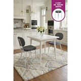 Vilinze Home Deniz Sandalye Avanos Ahşap Mdf Sabit Mutfak Masası Takımı - 80x80 Cm Sigma Gri / BB
