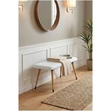 Vilinze Home Eames Ahşap Ayak Deri Mutfak Masası Bankı Beyaz/Naturel