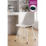 Vilinze Home Eames Beyaz Ahşap Ayak Plastik Beyaz Sandalye Beyaz/Beyaz