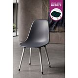 Vilinze Home Eames Beyaz Ahşap Ayak Plastik Füme Sandalye Füme/Beyaz