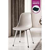 Vilinze Home Eames Beyaz Ahşap Ayak Plastik Gri Sandalye Gri/Beyaz