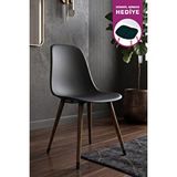 Vilinze Home Eames Kestane Ahşap Ayak Plastik Siyah Sandalye Siyah/Kestane