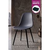 Vilinze Home Eames Siyah Ahşap Ayak Plastik Füme Sandalye Füme/Siyah