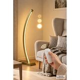 Vilinze Home Jedi Uzaktan Kumandalı Işık Yoğunluk Ayarlı Ahşap Ayaklı Led Dekoratif Lambader Sarı