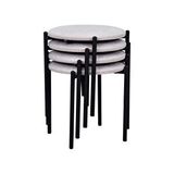 Vilinze Home Nil Siyah Metal Ayak İstiflenebilir Mutfak-balkon Taburesi (4 Adet) SigmaKrem4