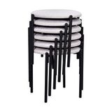 Vilinze Home Nil Siyah Metal Ayak İstiflenebilir Mutfak-balkon Taburesi (6 Adet) SigmaKrem6