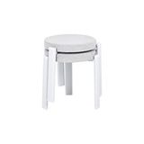 Vilinze Home Teras Gri Metal Ayak Teddy Kumaş İstiflenebilir Mutfak-balkon Taburesi (2 Adet) Teddy Kırçıllı Gri 2