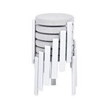 Vilinze Home Teras Gri Metal Ayak Teddy Kumaş İstiflenebilir Mutfak-balkon Taburesi (6 Adet) Teddy Kırçıllı Gri 6