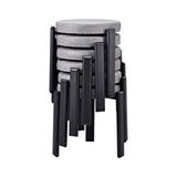 Vilinze Home Teras Siyah Metal Ayak İstiflenebilir Mutfak-balkon Taburesi (6 Adet) Sigma Gri