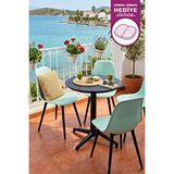 Vilinze Home Tilia Plastik Bahçe Balkon Bistro Seti Katlanır Masa 60*60 Cm (1+4 Set) Siyah