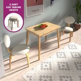 Vilinze Lodos Sandalye Avanos Ahşap Mdf Mutfak Masası Takımı - 90X120 cm - Naturel - Naturel - Lodos 2