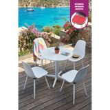 VİLİNZE Tilia Plastik Bahçe Balkon Bistro Seti Katlanır Masa 60*60 cm (1+4 Set)