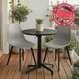 Vilinze Tilia Plastik Bahçe Balkon Bistro Seti Katlanır Masa 60*60 cm - Siyah - Gri