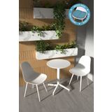 VİLİNZE Tilia Plastik Bahçe Balkon Bistro Seti Katlanır Masa 60*60 cm