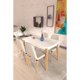 VİLİNZE Tosya Sandalye Avanos Ahşap MDF Açılır Mutfak Masası Takımı - 70x120+30 cm