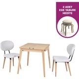 Vilinze Tosya Sandalye Avanos Ahşap Mdf Mutfak Masası Takımı - 70X140 cm - Naturel - Akdeniz 2