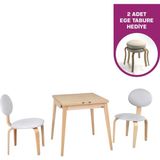 Vilinze Tosya Sandalye Avanos Ahşap Mdf Mutfak Masası Takımı - 70X140 cm - Naturel - Lodos 2