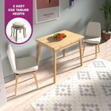 Vilinze Tosya Sandalye Avanos Ahşap Mdf Mutfak Masası Takımı - 90X120 cm - Naturel - Naturel - Tosya 2