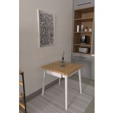 VİLİNZE Vilinze Avanos Ahşap Katlanır Kanatlı Mdf Mutfak Masası - 70x70+70 (70x140) cm
