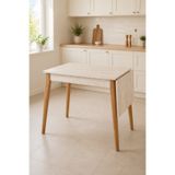 VİLİNZE Vilinze Avanos Mdf Traverten Katlanır Ahşap Mutfak Masası - 70x80 cm